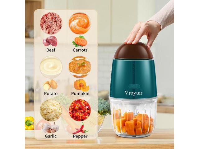 Mini Food Processor, Cordless Small Food Chopper & Blender for Meat,Vegetables,Fruit 200W Portable,6 Sharp Blades1.3 Cup (10 oz) Glass Container,...