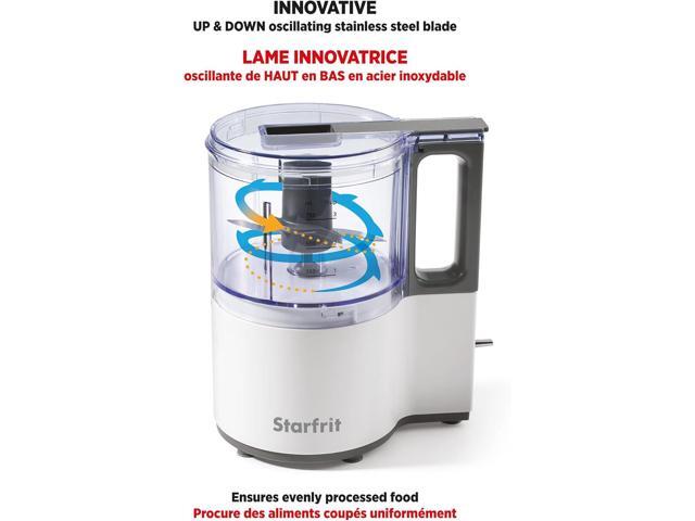 Starfrit Electric Oscillating Food Processor - 4 Cups - Measuring Spoon - High, Low & Pulse Modes - 300W