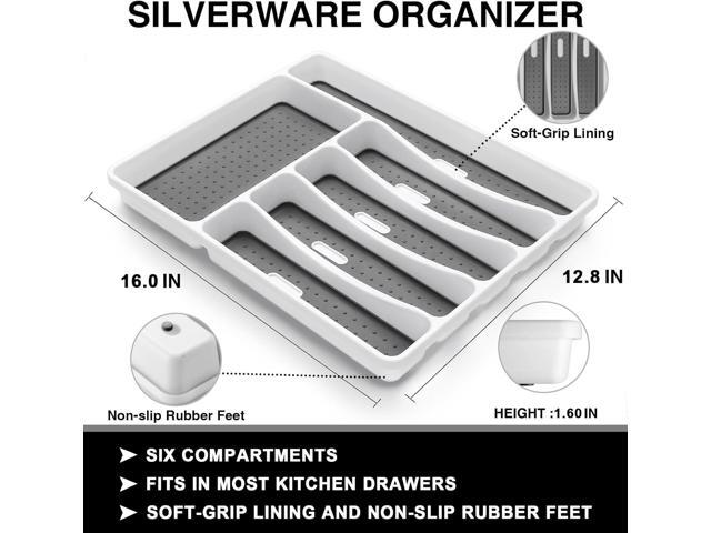 49-Piece Silverware Set with Organizer, Heavy Duty Stainless Steel Flatware for 8, Cutlery Utensil Sets with Steak Knives, Rust-proof, Mirror...