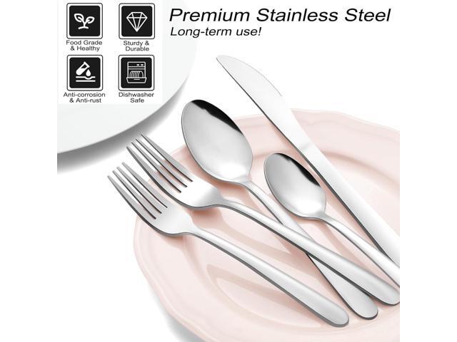 Pleafind 72-Pieces Silverware Set for 12, Flatware Set with Steak Knives, Stainless Steel Cutlery Set, Include Forks Spoons and Knives Set,...