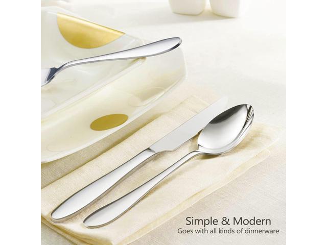 HaWare 40-Piece Silverware Set, Stainless Steel Flatware Service for 8, Modern Tableware Cutlery for Home, Elegant Eating Utensils Include...