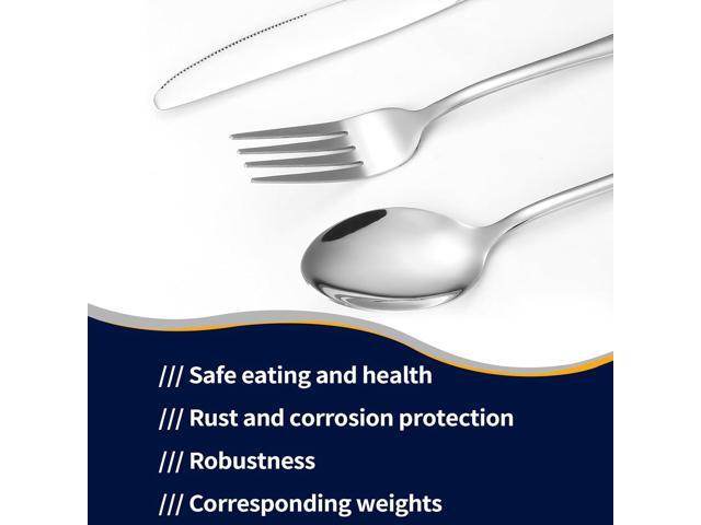 48-Piece Silverware Set with Steak Knives Stainless Steel Flatware Set for 8 Food Grade Tableware Cutlery Set Rust-proof, Mirror Polished,...