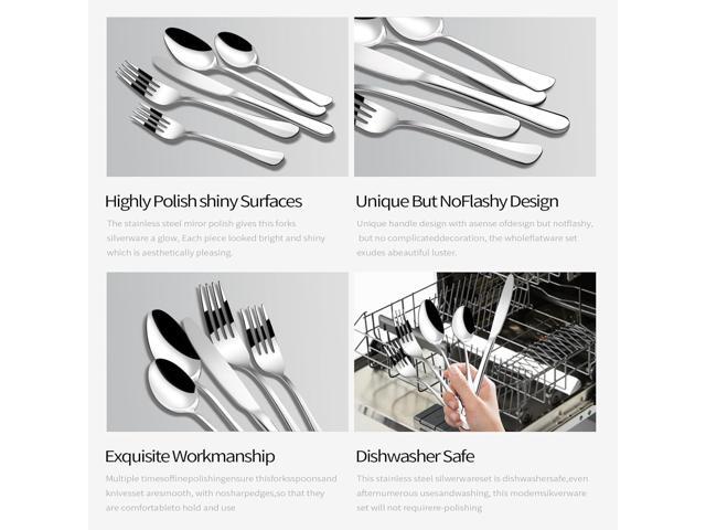 Silverware Set, 20 Piece Flatware Cutlery Set for 4, 18/10 Stainless Steel Silverware Mirror Polished Dishwasher Safe for Home, Restaurant,...