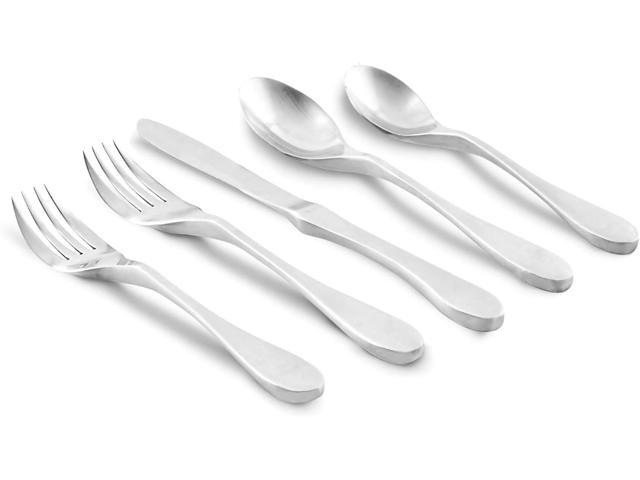 Knork Matte 20-Piece Flatware Set, Silver
