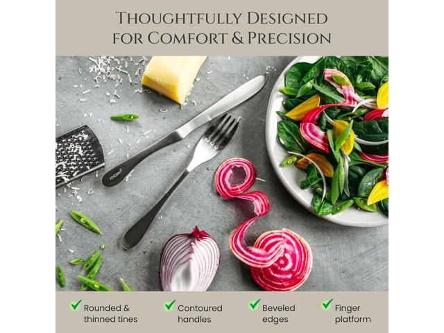 Knork Matte 20-Piece Flatware Set, Silver