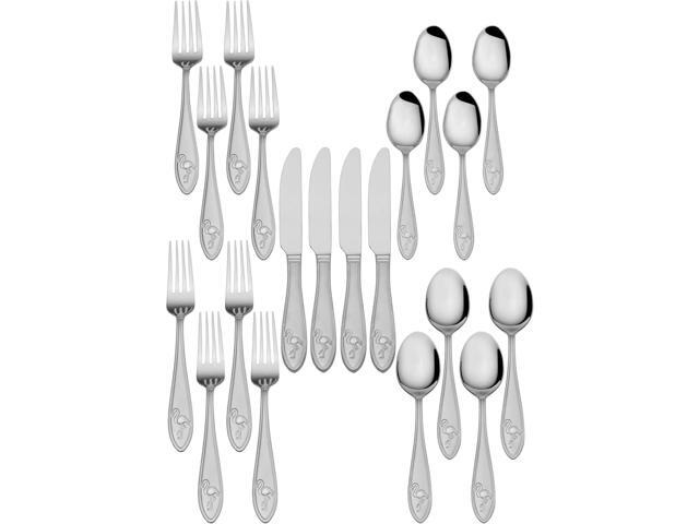 Towle Everyday Flamingo Flatware Service for 4, 20 Piece Set, 18/0 Stainless Steel, Silverware Set