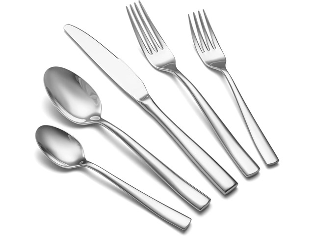 Heavy Duty Silverware Set for 8, EIUBUIE 40 Piece Stainless Steel Flatware Cutlery Set, Durable Kitchen Eating Utensils Tableware Sets Including...