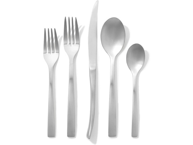 Public Goods 18/10 Stainless Steel Forged Flatware Set Heavy Duty Silverware Dishwasher Safe 20 Piece Set 4 Salad Forks, 4 Dinner Forks, 4...