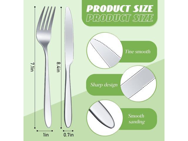 Nuenen 50 Pieces Stainless Steel Forks Silverware Set Dinner Forks and Knives Flatware Tableware Cutlery Set for Kitchen Restaurant(7.1 x 1 Inch,...