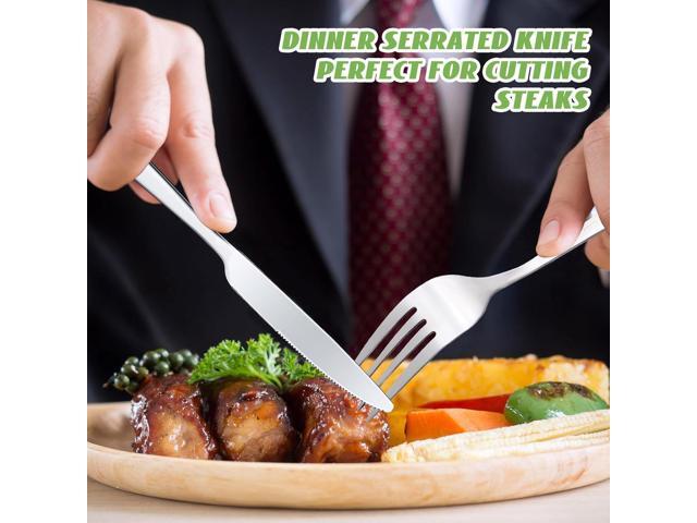 Nuenen 50 Pieces Stainless Steel Forks Silverware Set Dinner Forks and Knives Flatware Tableware Cutlery Set for Kitchen Restaurant(7.1 x 1 Inch,...