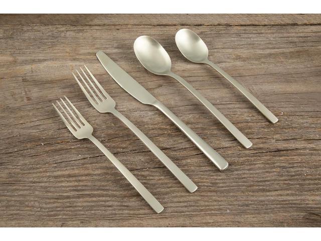 Cambridge Silversmiths Beacon Champagne Satin 20 Piece Flatware Set, Service for 4, Champagne Gold