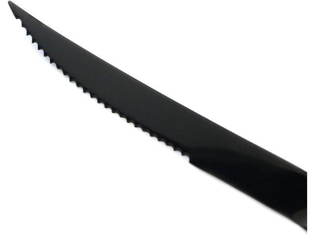 20-Piece 18/10 Stainless Steel Serrated Steak Knife Flatware Set, Mirror Polishing Black, Service for 4