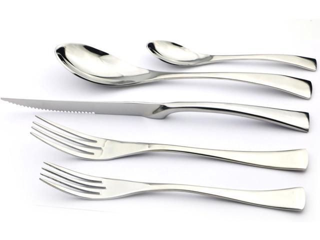 20-Piece 18/10 Stainless Steel Serrated Steak Knife Flatware Set, Service for 4