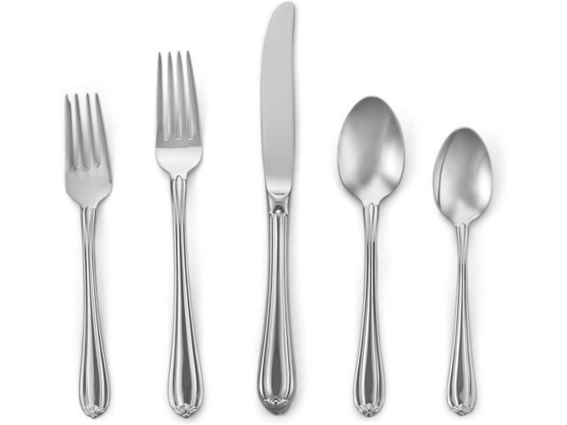 Gorham Melon Bud 5-Piece Stainless Steel Flatware Place Setting, Service for 1, Silver -