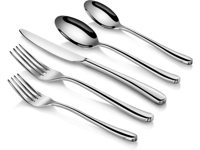 Cangshan 1027013 Rain II Series 20-Piece Stainless Steel 18/10 Forged Flatware Set
