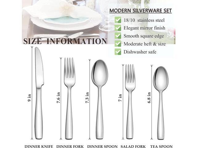 Herogo 18/10 Stainless Steel Silverware Set, 30-Piece Fancy Flatware Cutlery Set for 6, Modern Eating Utensils Tableware for Home Restaurant...