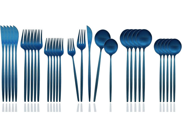 JASHII Flatware Silverware Set Stainless Steel Satin Finish Cutlery Set Service for 6, 30-Piece Spoons And Forks Kitchen Utensil Set, Dishwasher...