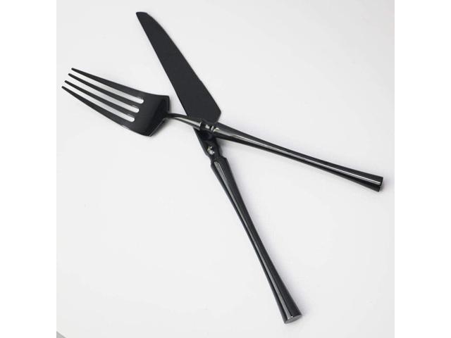 JASHII 20-piece 18/10 Stainless Steel Black Flatware/Cutlery/Tableware Set Service for 4 Person, Include Knife/Fork/Spoon, Mirror Polished (Black)