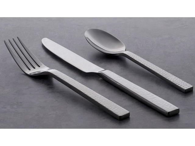 Oneida Chefs Table Hammered 45 Piece Everyday Flatware Set, Service for 8, 18/0 Stainless Steel,Silverware Set
