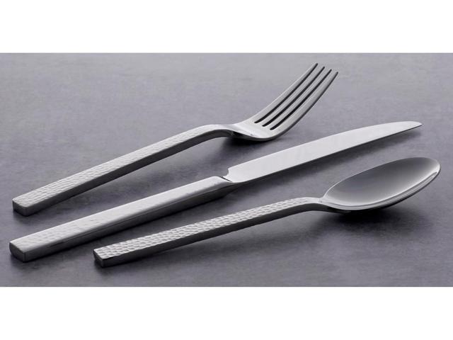 Oneida Chefs Table Hammered 45 Piece Everyday Flatware Set, Service for 8, 18/0 Stainless Steel,Silverware Set