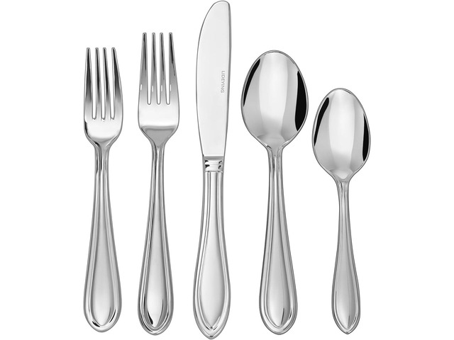 Silverware Set, 20-Piece Stainless Steel Flatware, 18/0 Stainless Steel Utensils, Dishwasher Safe, Modern Tableware for Home & Kitchen Dining (20...