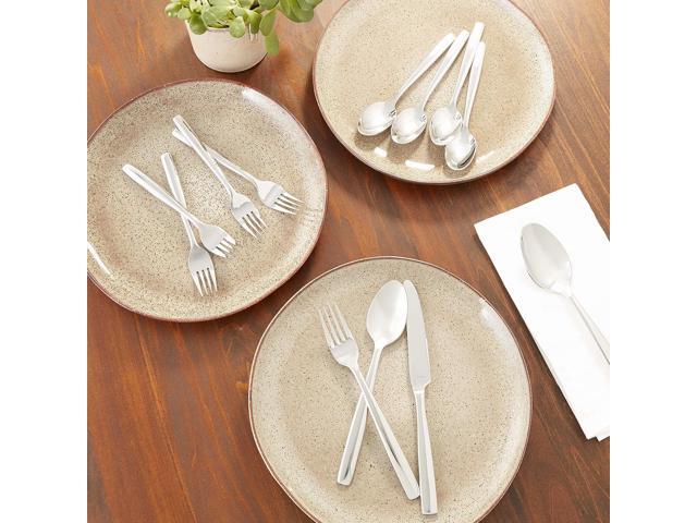 Ginkgo International Simple 42-Piece Stainless Steel Flatware Place Setting, Service for 8 Plus 2-Piece Hostess Set