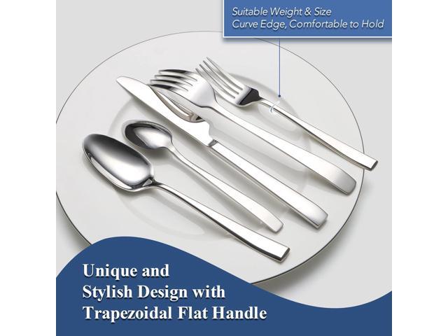40 Piece Silverware Set Service for 8, EIUBUIE Premium Stainless Steel Cutlery Set, Mirror Polished Flatware Sets Heavy Duty and Solid, Modern...