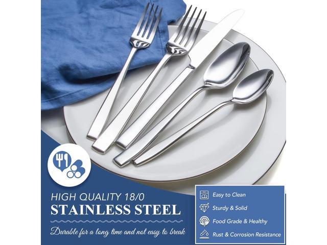 40 Piece Silverware Set Service for 8, EIUBUIE Premium Stainless Steel Cutlery Set, Mirror Polished Flatware Sets Heavy Duty and Solid, Modern...