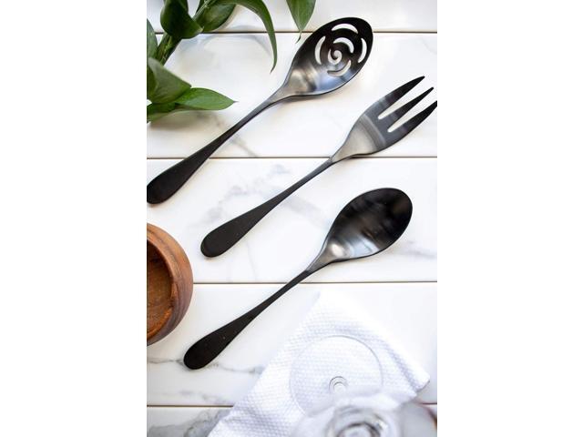 Knork Titanium Coated Stainless Steel Serving Set, Matte Black
