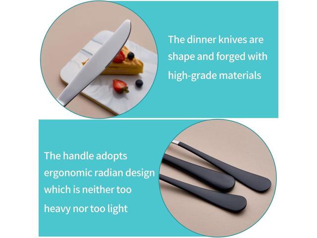 20-Piece Black Silverware Set for 4, 18/0 Stainless Steel Flatware Cutlery Utensils Set, Include Dinner Knives,Dinner Forks,Dinner Spoons,Salad...