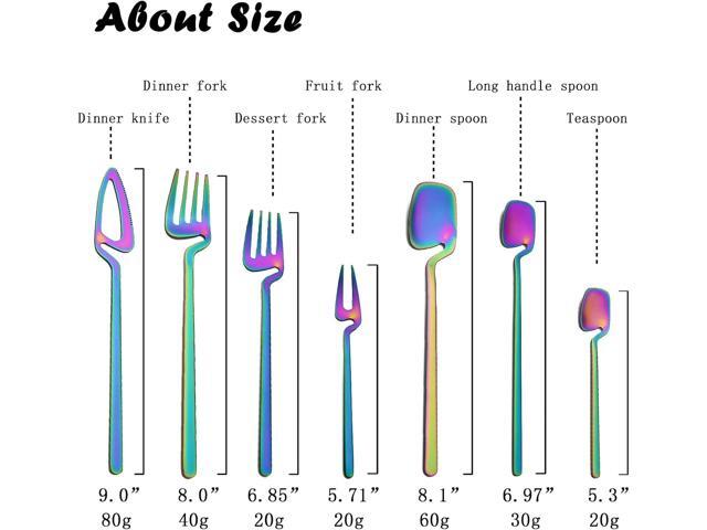 JASHII Matte Rainbow Hangable Silverware Set, Stainless Steel Flatware Set, 20-Piece Tableware Cutlery Set Service for 4, Satin Finish Tableware...
