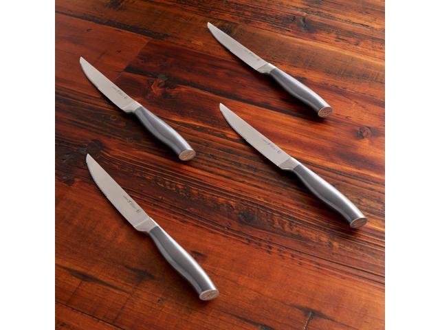 HENCKELS Graphite Razor-Sharp 4-pc Steak Knife Set, German Engineered Informed by 100+ Years of Mastery,Black