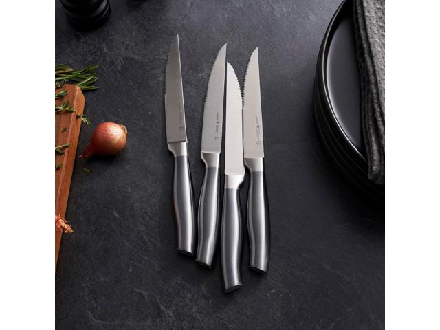 HENCKELS Graphite Razor-Sharp 4-pc Steak Knife Set, German Engineered Informed by 100+ Years of Mastery,Black