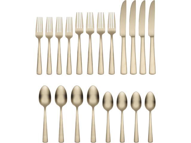 Oneida B1025020AL21 Aptitude Champagne Satin 20 Piece Flatware Set