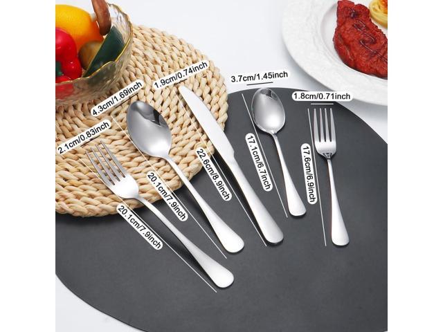 Silverware Set 20 Piece Stainless Steel Flatware Set Silverware Utensils for 4 People Includes Forks Knives Spoons & Salad Forks Dishwasher Safe...