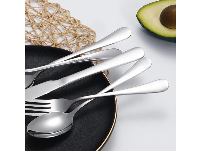 Silverware Set 20 Piece Stainless Steel Flatware Set Silverware Utensils for 4 People Includes Forks Knives Spoons & Salad Forks Dishwasher Safe...