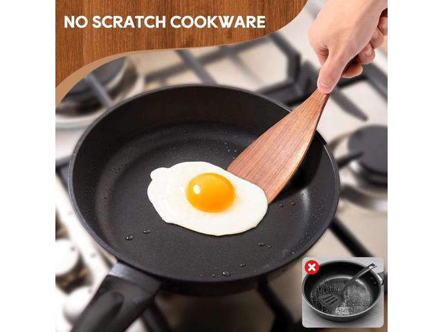 Wooden Spoons for Cooking, 10PCS Teak Wood Cookware Utensil Set with Hooks - Smooth Finish, Non-Stick, Comfortable Grip, Heat Resistant Kitchen...