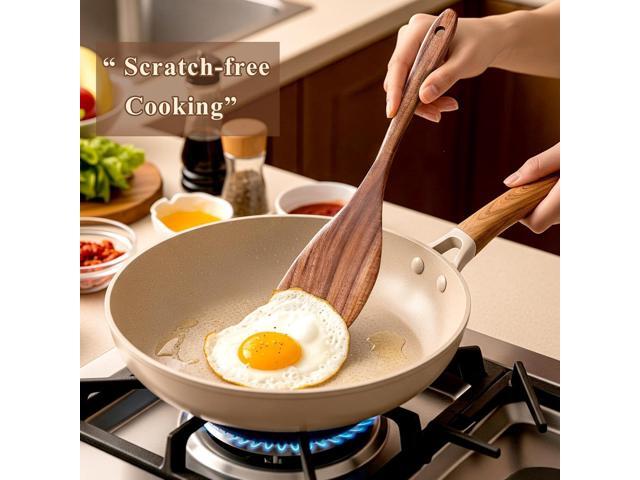 Wooden Spoons for Cooking, 12 Pcs Nonstick Wooden Cooking Utensils Set with Comfort Grip 100% Natural Teak Wood - Sturdy, Lightweight & Heat...