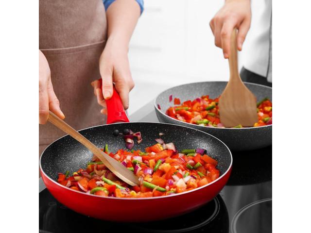 Acacia Wooden Spoons for Cooking: 5-Piece Kitchen & Cooking Utensils Set - Wooden Spatula, Slotted & Pasta Spoon - Essential Wooden Utensil Set