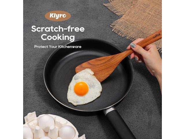 Wooden Spoons for Cooking, Nonstick Kitchen Utensils Set with 4 Piece Measuring Spoons, Comfort Grip Wooden Spatula Set, 9 Piece Teak Wooden...