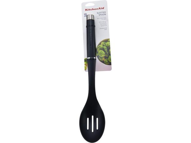 KitchenAid KO004OHOBA Gourmet Nylon Slotted Spoon, One Size, Black