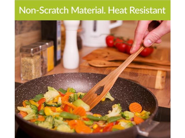 MFC 5-Piece Wooden Cooking Spoons - Kitchen Spatula Set from Natural Cherry Wood - Wooden Spoons for Cooking - Funny Utensil Set with Smiley Faces...
