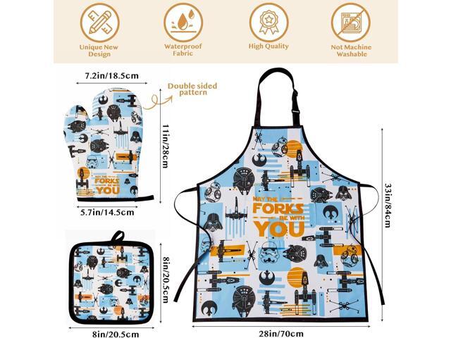 Star Gifts for Women,Home Decor,Kitchen Utensils Set,Wooden Cooking Spoons with Apron Oven Mitt Potholder for Fans,Best Birthday Wedding and...