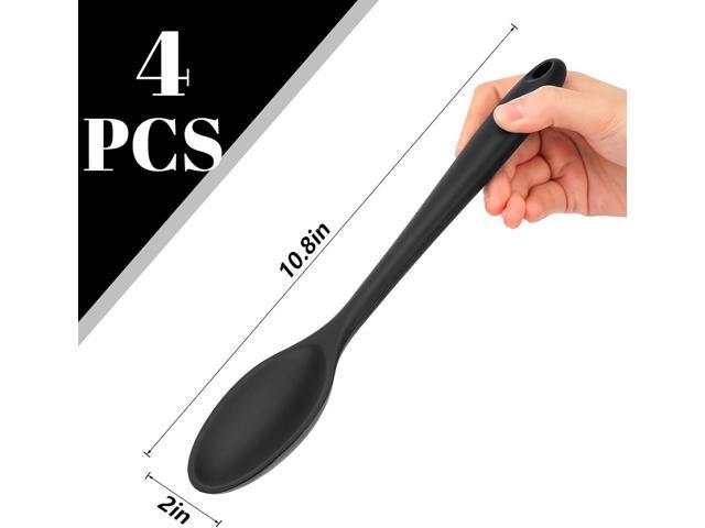 HAKSEN 4PCS Large Silicone Spoons, Nonstick Heat Resistant Spoons Kitchen Cooking Spoon for Mixing Cooking Baking Stirring