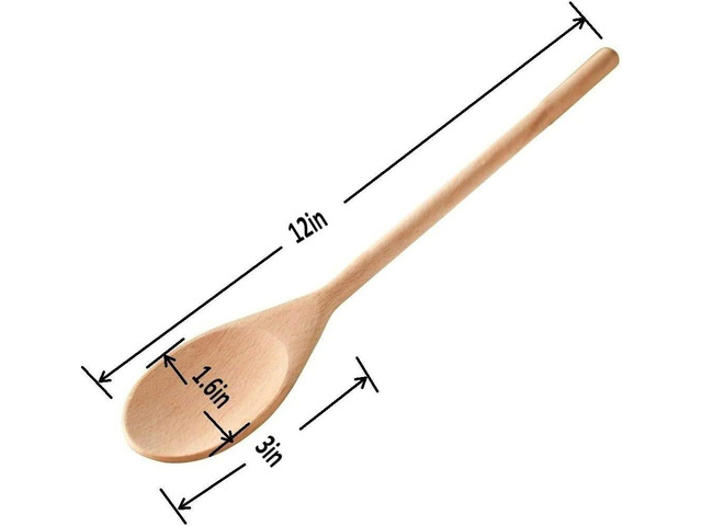Kitchen Wooden Spoons Mixing Baking Serving Utensils Puppets 12 inch - Set of 24 ROUNDSQUARE
