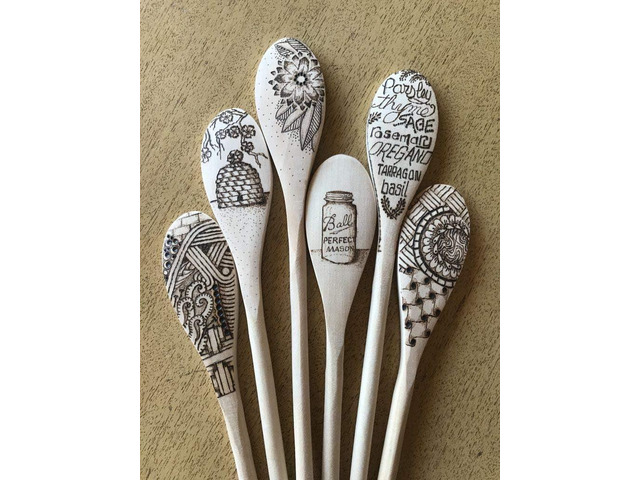 Kitchen Wooden Spoons Mixing Baking Serving Utensils Puppets 12 inch - Set of 24 ROUNDSQUARE