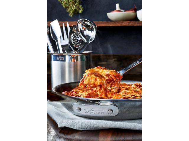 All-Clad Specialty Stainless Steel Kitchen Gadgets Slotted Spoon Kitchen Tools, Kitchen Hacks Silver