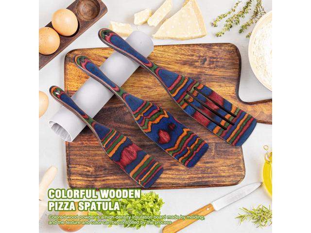 Spurtle Set, Wooden Utensils for Cooking, Kitchen Utensils Set, Pakkawood Kitchen Cooking Utensils Set, Apartment Essentials Wood Serving Spatula...