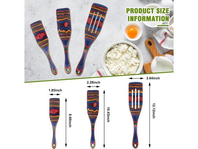 Spurtle Set, Wooden Utensils for Cooking, Kitchen Utensils Set, Pakkawood Kitchen Cooking Utensils Set, Apartment Essentials Wood Serving Spatula...