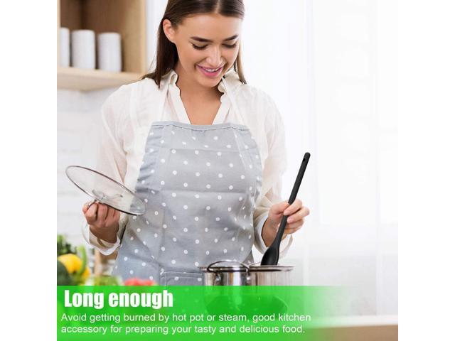 KitchenCraft Silicone Stirring Spoons - Set of 3, 12 Inch Long Handle, Nonstick, BPA Free, Nontoxic & Heat Resistant to 480F (3 in Black)